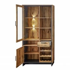 Ridgevalley Wohnwand Priay II (3-teilig) - Inkl. Beleuchtung - Lärche Dekor / Graphit -WOHNZIMMERMÖBEL Verkäufe 1000221768 200831 14271800023 DETAILS P000000001000221768