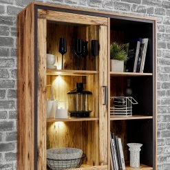 Ridgevalley Wohnwand Priay II (3-teilig) - Inkl. Beleuchtung - Lärche Dekor / Graphit -WOHNZIMMERMÖBEL Verkäufe 1000221768 200831 14271800026 DETAILS P000000001000221768