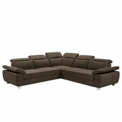 Fredriks Ecksofa Mayhill - Webstoff - Webstoff Roge: Espresso - Schlaffunktion davorstehend links