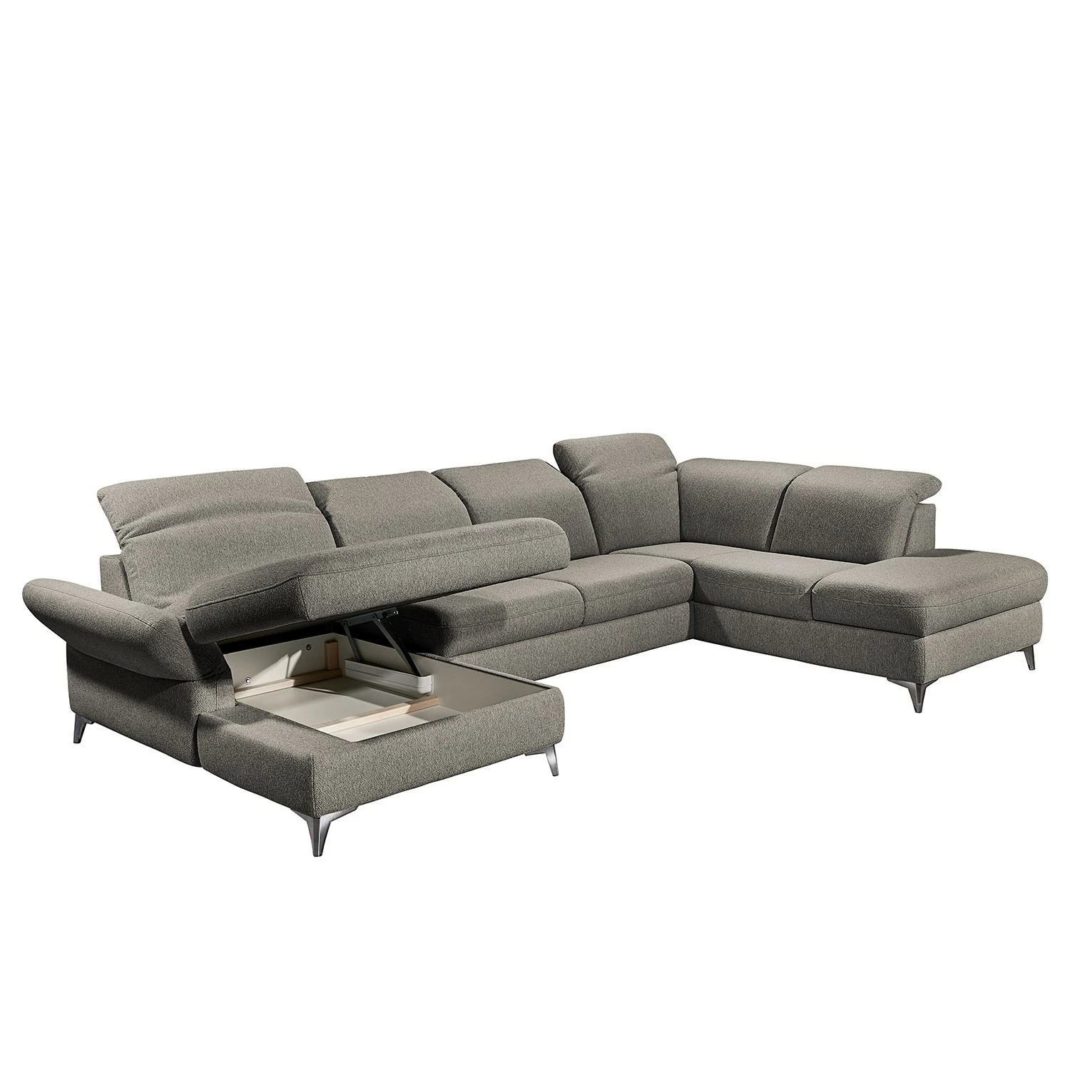 Fredriks Wohnlandschaft Glenmoore - Webstoff - Webstoff Ganum: Steingrau - Longchair davorstehend links / Ottomane rechts 7 Fredriks Wohnlandschaft Glenmoore - Webstoff - Webstoff Ganum: Steingrau - Longchair davorstehend links / Ottomane rechts – Bild 7