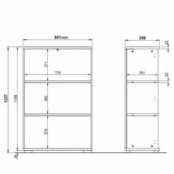 Germania Aktenregal GW-Profi 2.0 - Graphit - Höhe: 123 cm -WOHNZIMMERMÖBEL Verkäufe 1000222850 200821 11190000007 SKETCH DETAILS P000000001000222850 sketch