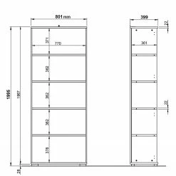 Germania Aktenregal GW-Profi 2.0 - Graphit - Höhe: 200 cm -WOHNZIMMERMÖBEL Verkäufe 1000222867 200821 11191300024 SKETCH DETAILS P000000001000222867 sketch