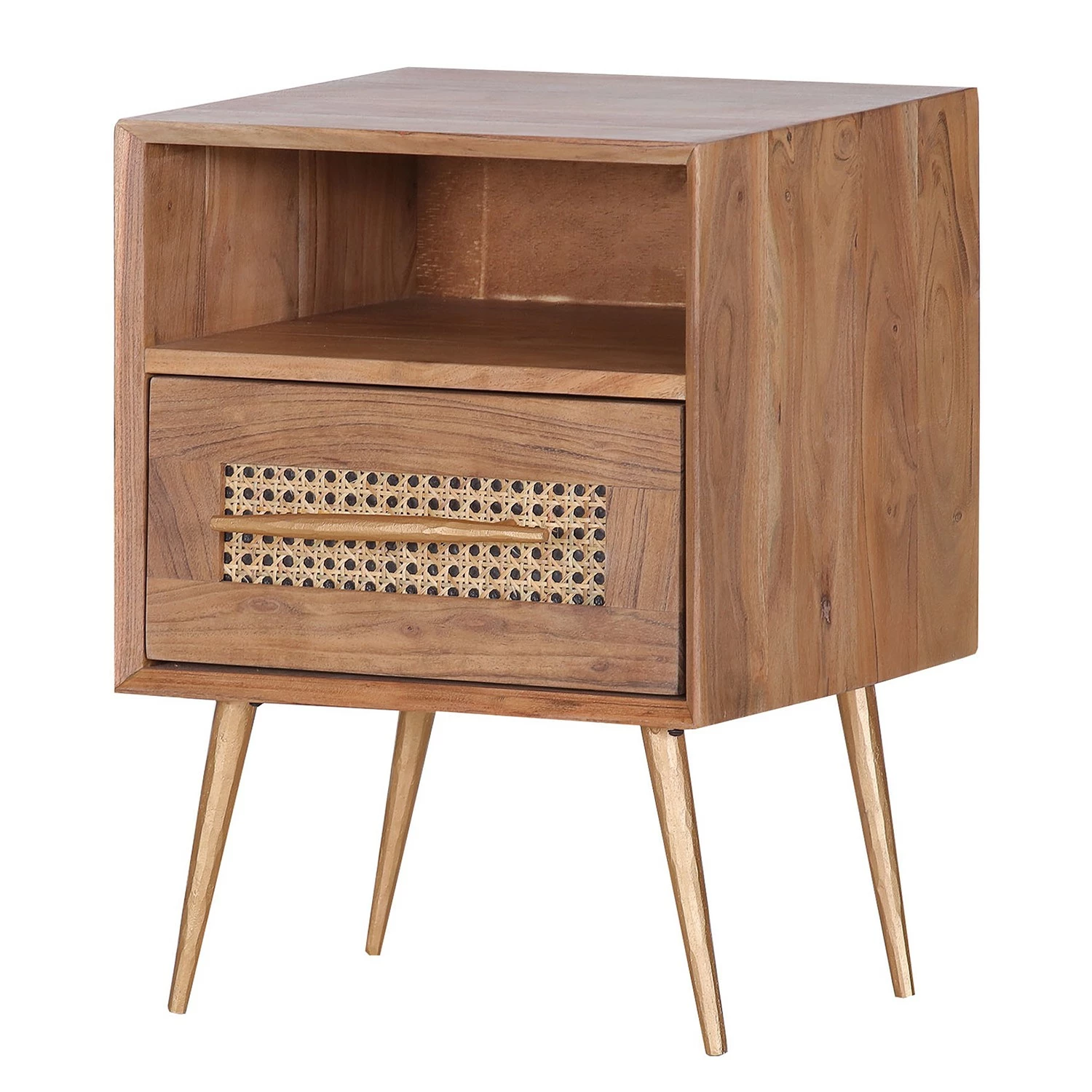 Ars manufacti Beistelltisch Bowdon - Wiener Geflecht / Akazie massiv - Akazie / Gold 1 Ars manufacti Beistelltisch Bowdon - Wiener Geflecht / Akazie massiv - Akazie / Gold