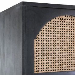 Red Living Schrank Mokena - Wiener Geflecht / Mango massiv - Natur / Mango Schwarz -WOHNZIMMERMÖBEL Verkäufe 1000223461 200826 12345700007 DETAILS P000000001000223461