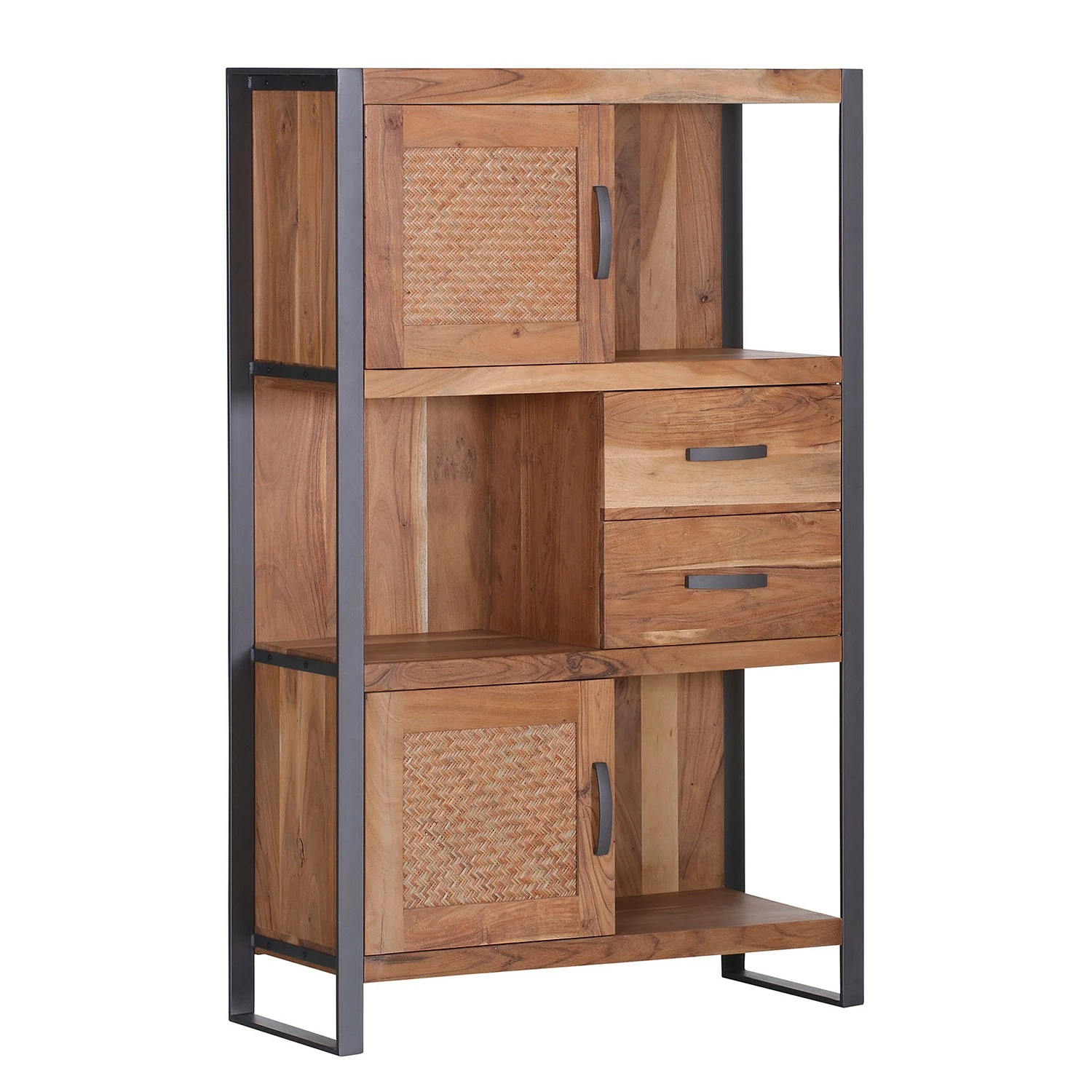 Ars manufacti Highboard Leyma - Rattan / Akazie massiv - Akazie / Anthrazit 1 Ars manufacti Highboard Leyma - Rattan / Akazie massiv - Akazie / Anthrazit