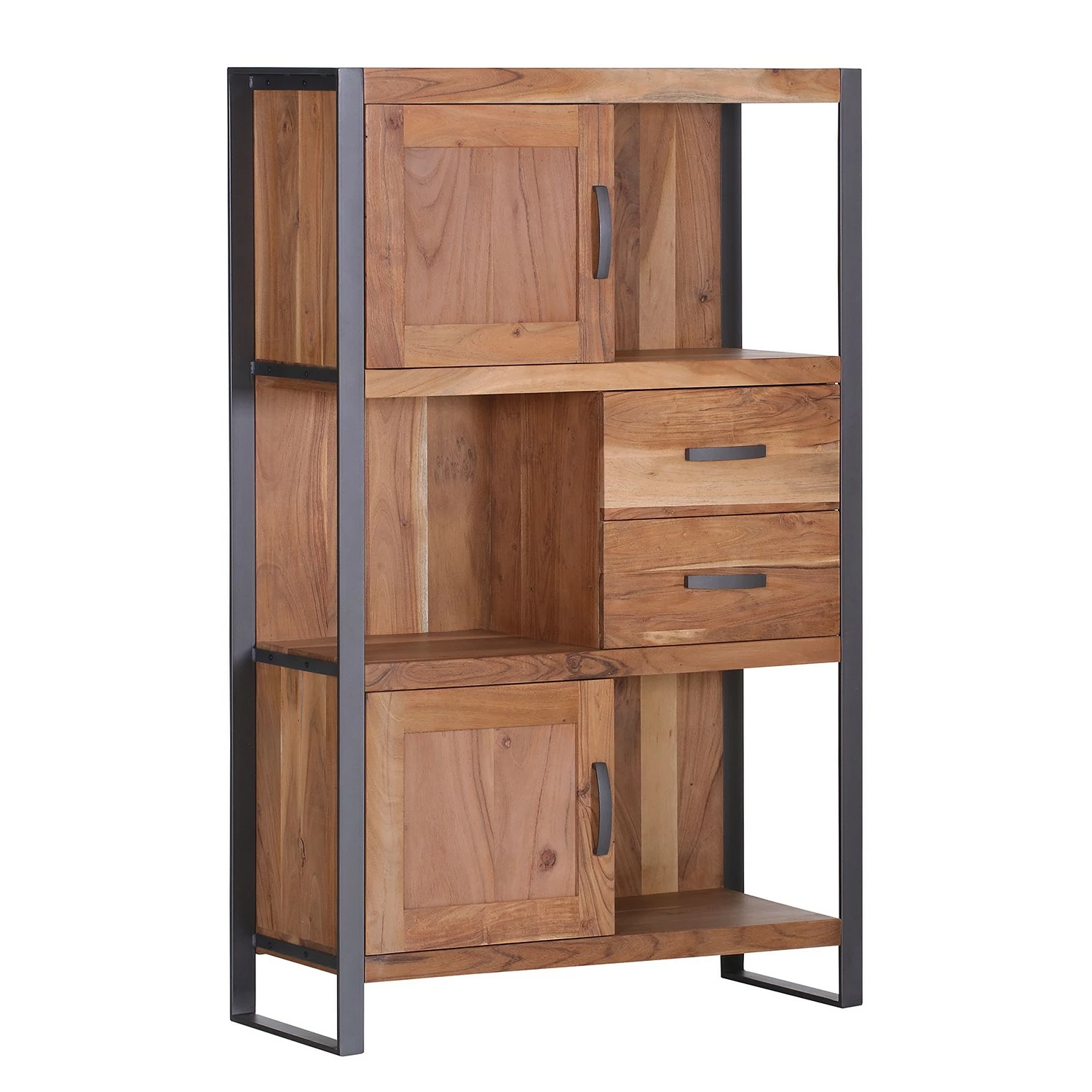 Ars manufacti Highboard Leyma - Rattan / Akazie massiv - Akazie / Anthrazit 3 Ars manufacti Highboard Leyma - Rattan / Akazie massiv - Akazie / Anthrazit – Bild 3