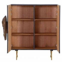 Red Living Kommode Worland I - Echtholzfurnier / Metall - Eiche Schwarz / Gold -WOHNZIMMERMÖBEL Verkäufe 1000223494 200826 12361000080 DETAILS P000000001000223494