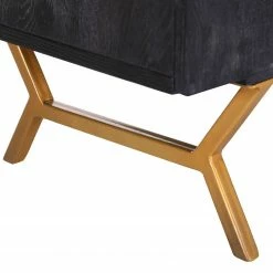 Red Living Kommode Worland I - Echtholzfurnier / Metall - Eiche Schwarz / Gold -WOHNZIMMERMÖBEL Verkäufe 1000223494 200826 12361200082 DETAILS P000000001000223494