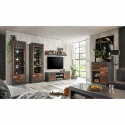 Red Living Kommode Buzan IV - Altholz Dekor / Anthrazit -WOHNZIMMERMÖBEL Verkäufe 1000223918 200828 15450700087 MOOD DETAILS P000000001000223918 mood