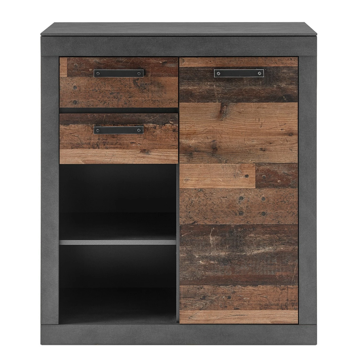 Red Living Wohnwand Buzan I (4-teilig) - Altholz Dekor / Anthrazit 4 Red Living Wohnwand Buzan I (4-teilig) - Altholz Dekor / Anthrazit – Bild 4