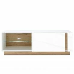 Loftscape Wohnwand Cailla I (4-teilig) - Hochglanz Weiß / Eiche Dekor -WOHNZIMMERMÖBEL Verkäufe 1000223923 200828 15490200135 DETAILS P000000001000223923