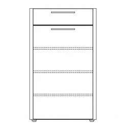 Voss Kommode Levio - Echtholzfurnier - Eiche - Grau - Breite: 61 cm - Türanschlag rechts -WOHNZIMMERMÖBEL Verkäufe 1000223939 210127 06172900005 SKETCH DETAILS P000000001000223939 sketch