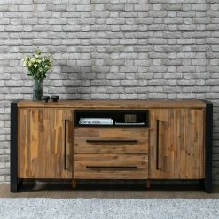 Ars manufacti Sideboard Urban Industry I - Akazie teilmassiv / Metall - Akazie / Schwarz -WOHNZIMMERMÖBEL Verkäufe 1000224201 210714 07372000003 MOOD DETAILS P000000001000224201 mood