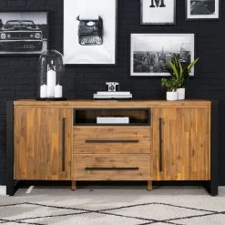 Ars manufacti Sideboard Urban Industry I - Akazie teilmassiv / Metall - Akazie / Schwarz -WOHNZIMMERMÖBEL Verkäufe 1000224201 220118 132848000028 MOOD DETAILS P000000001000224201 mood