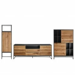 Red Living Wohnwand Barview II (3-teilig) - Echtholzfurnier - Eiche / Anthrazit -WOHNZIMMERMÖBEL Verkäufe 1000224225 210215 11265100014 DETAILS P000000001000224225