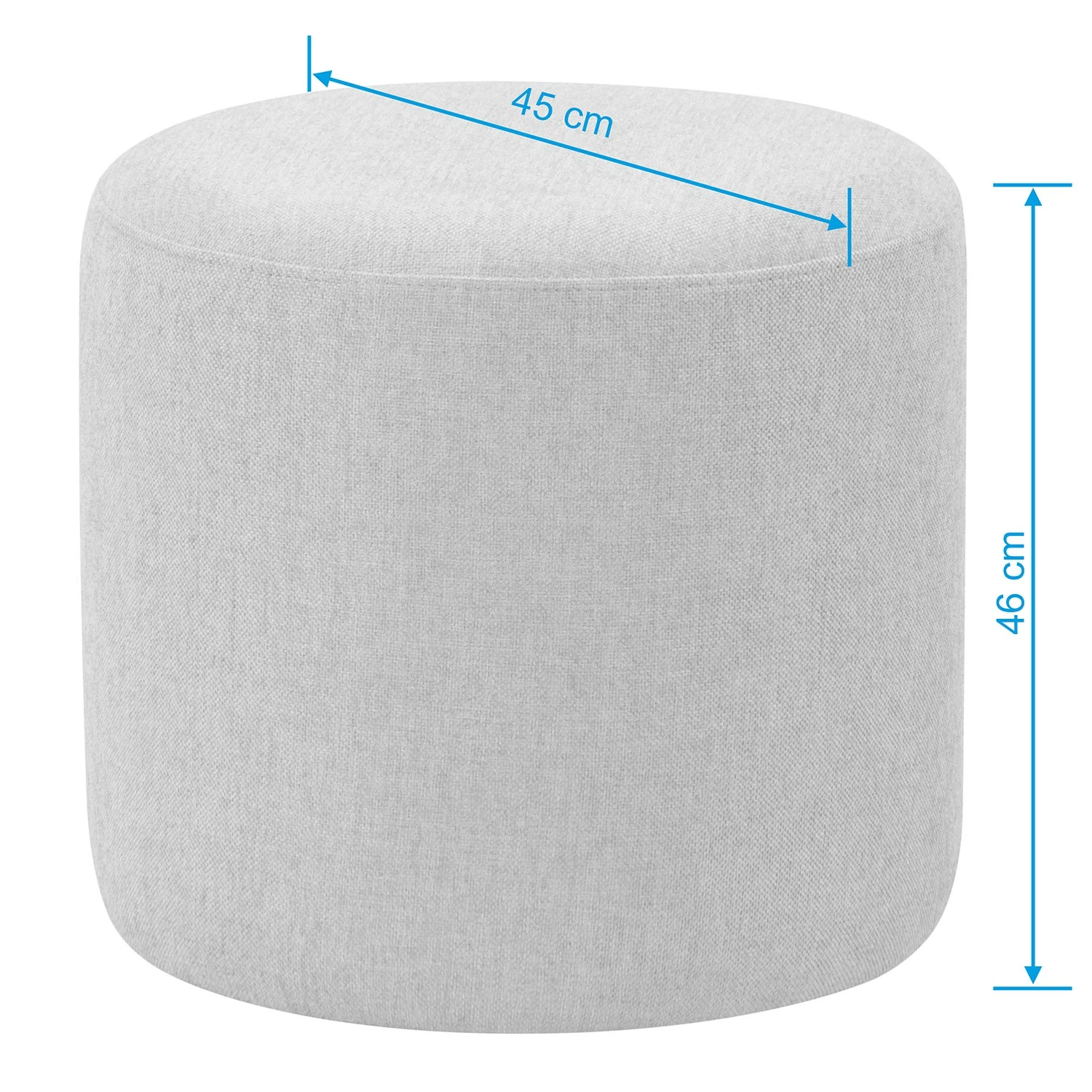 Polsterhocker Moulton - Strukturstoff Talta: Schwarz - 45 x 46 cm 3 Polsterhocker Moulton - Strukturstoff Talta: Schwarz - 45 x 46 cm – Bild 3