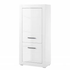 Loftscape Highboard Bricktown IV - Hochglanz Weiß / Matt Weiß