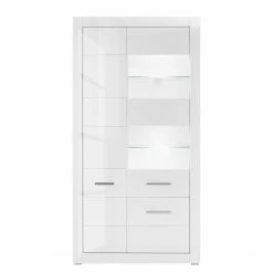 Loftscape Wohnwand Bricktown III (4-teilig) - Hochglanz Weiß / Matt Weiß -WOHNZIMMERMÖBEL Verkäufe 1000224393 200925 18322400040 DETAILS P000000001000224393