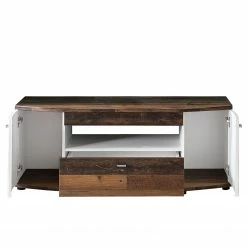 Fredriks TV-Lowboard Karlsburg - Hochglanz Weiß / Altholz Dekor -WOHNZIMMERMÖBEL Verkäufe 1000224460 210811 15301000039 DETAILS P000000001000224460