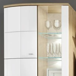 Loftscape Wohnwand Colcord (4-teilig) - Hochglanz Weiß / Eiche Dekor -WOHNZIMMERMÖBEL Verkäufe 1000224461 200902 06401300015 DETAILS P000000001000224461