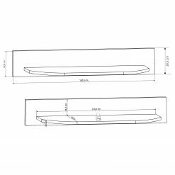 Fredriks Wandboard Karlsburg - Hochglanz Weiß / Altholz Dekor -WOHNZIMMERMÖBEL Verkäufe 1000224468 200902 06402200028 SKETCH DETAILS P000000001000224468 sketch