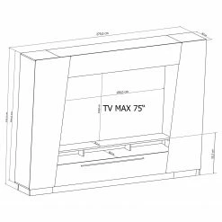 Fredriks Wohnwand Reedley (4-teilig) - Hochglanz Weiß -WOHNZIMMERMÖBEL Verkäufe 1000224469 200902 06402700036 SKETCH DETAILS P000000001000224469 sketch