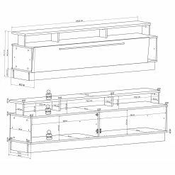Fredriks Wohnwand Reedley (4-teilig) - Hochglanz Weiß -WOHNZIMMERMÖBEL Verkäufe 1000224469 200902 06402700037 SKETCH DETAILS P000000001000224469 sketch