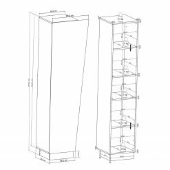 Fredriks Wohnwand Reedley (4-teilig) - Hochglanz Weiß -WOHNZIMMERMÖBEL Verkäufe 1000224469 200902 06402800039 SKETCH DETAILS P000000001000224469 sketch
