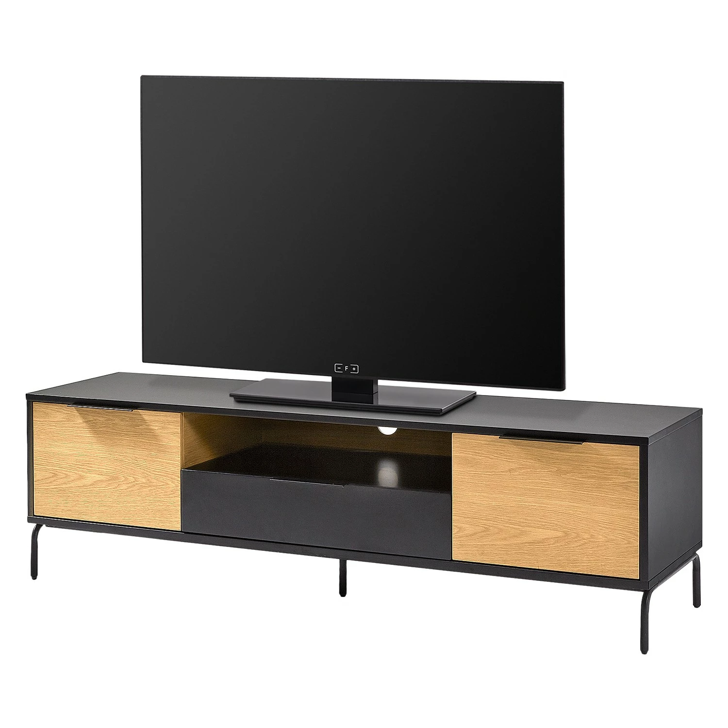 Norrwood TV-Lowboard Ceduna II - Matt Schwarz / Eiche 1 Norrwood TV-Lowboard Ceduna II - Matt Schwarz / Eiche