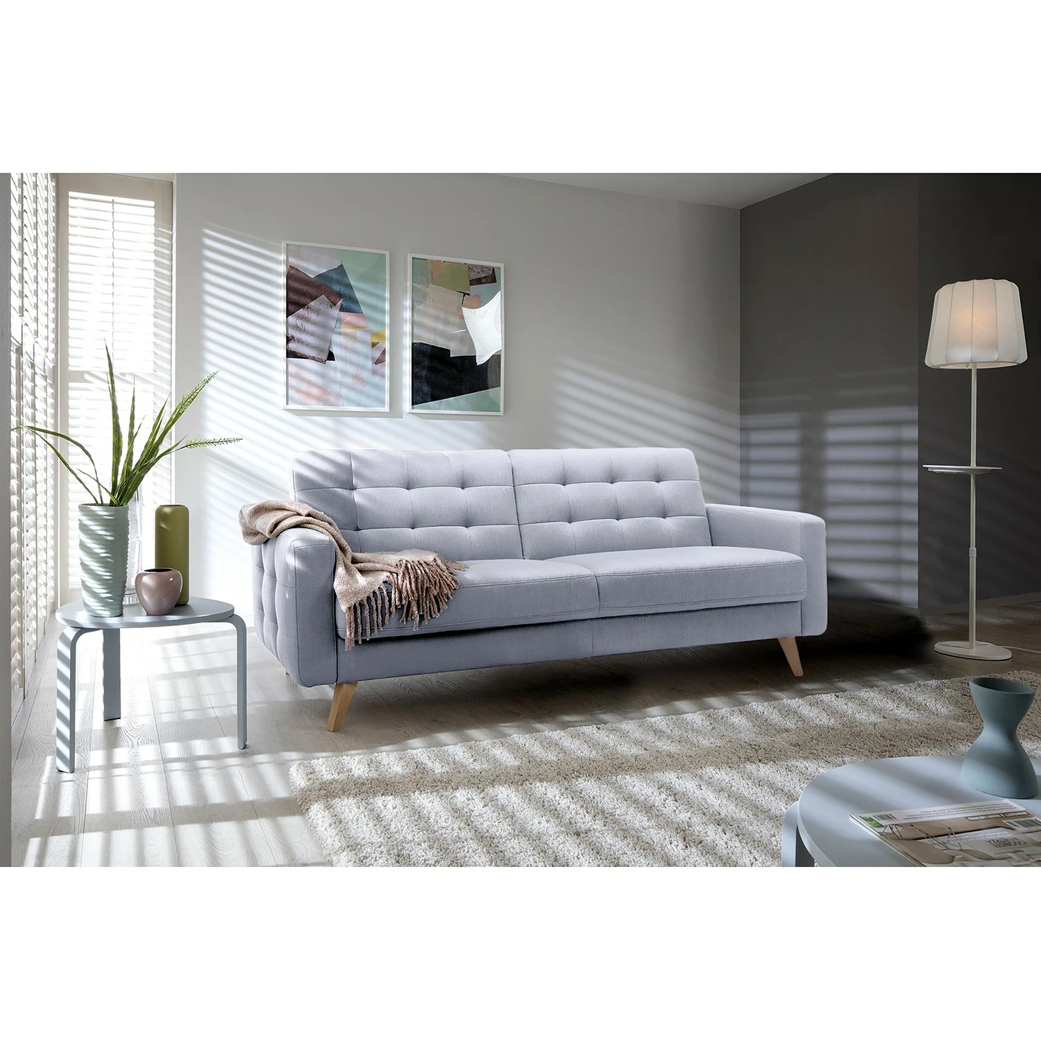 Fredriks Schlafsofa Cropwell - Webstoff - Webstoff Ramse: Hellblau 2 Fredriks Schlafsofa Cropwell - Webstoff - Webstoff Ramse: Hellblau – Bild 2