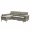 Fredriks Ecksofa Cropwell - Webstoff - Webstoff Ramse: Hellbraun - Longchair davorstehend links