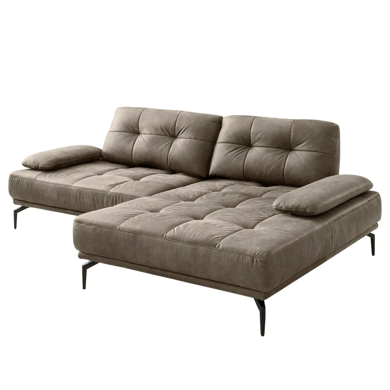 Fredriks Ecksofa Linville - Microfaser Torne: Havanna - Breite: 258 cm - Longchair davorstehend rechts - Ohne Kopfstütze 4 Fredriks Ecksofa Linville - Microfaser Torne: Havanna - Breite: 258 cm - Longchair davorstehend rechts - Ohne Kopfstütze – Bild 4