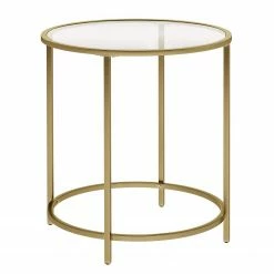 Red Living Beistelltisch Poygan - Glas / Metall - Gold