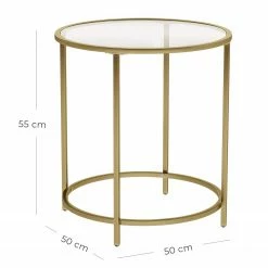 Red Living Beistelltisch Poygan - Glas / Metall - Gold -WOHNZIMMERMÖBEL Verkäufe 1000225813 200914 06121400040 SKETCH DETAILS P000000001000225813 sketch
