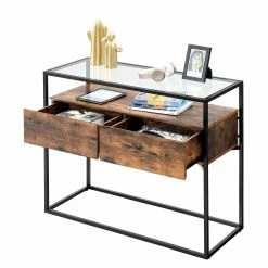 Red Living Konsolentisch Cottage Hill - Glas / Metall - Braun / Schwarz -WOHNZIMMERMÖBEL Verkäufe 1000225819 200914 06124300083 DETAILS P000000001000225819