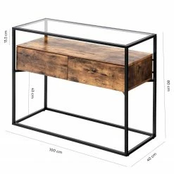 Red Living Konsolentisch Cottage Hill - Glas / Metall - Braun / Schwarz -WOHNZIMMERMÖBEL Verkäufe 1000225819 200914 06124600086 SKETCH DETAILS P000000001000225819 sketch