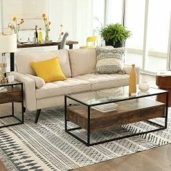 Red Living Couchtisch Cottage Hill - Glas / Metall - Braun / Schwarz -WOHNZIMMERMÖBEL Verkäufe 1000225820 200914 06124800090 MOOD DETAILS P000000001000225820 mood