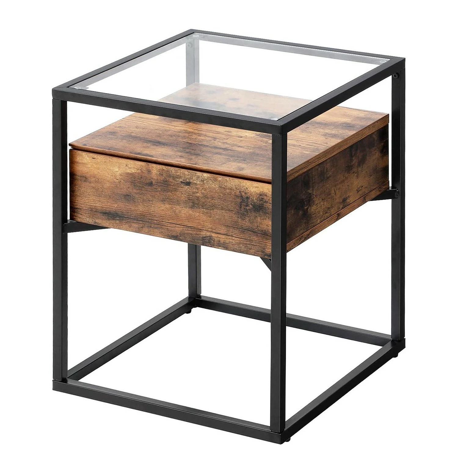 Red Living Beistelltisch Cottage Hill I - Glas / Metall - Braun / Schwarz 1 Red Living Beistelltisch Cottage Hill I - Glas / Metall - Braun / Schwarz