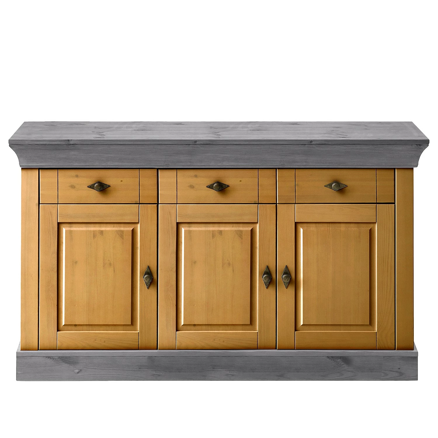 Maison Belfort Buffet Bergen I - Kiefer massiv - Kiefer Laugenfarbig / Kiefer Grau 3 Maison Belfort Buffet Bergen I - Kiefer massiv - Kiefer Laugenfarbig / Kiefer Grau – Bild 3