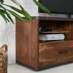 Ars manufacti TV-Lowboard Mackz I - Akazie massiv - Akazie Dunkel / Antik Schwarz -WOHNZIMMERMÖBEL Verkäufe 1000226069 220126 15550100060 DETAILS P000000001000226069