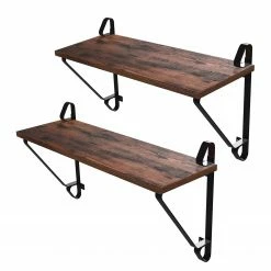 Red Living Wandregal Litchfield (2er-Set) - Braun / Schwarz