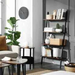 Red Living Leiterregal Crosshill I - Braun / Schwarz -WOHNZIMMERMÖBEL Verkäufe 1000226210 200922 17391100152 DETAILS P000000001000226210