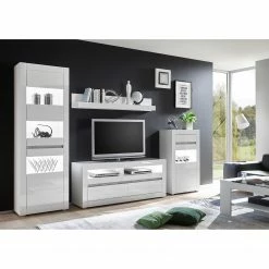 Loftscape Wohnwand Cape Ann III (4-teilig) - Hochglanz Weiß / Matt Weiß