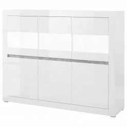Loftscape Highboard Cape Ann - Hochglanz Weiß / Matt Weiß