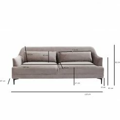 Kare Design Sofa Proud (3-Sitzer) - Samt -WOHNZIMMERMÖBEL Verkäufe 1000226270 210210 15415800105 SKETCH DETAILS P000000001000226270 sketch
