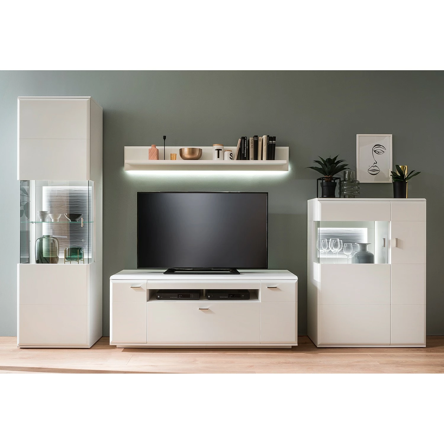 Loftscape Wohnwand Cassville I (4-teilig) - Matt Weiß / Anthrazit 1 Loftscape Wohnwand Cassville I (4-teilig) - Matt Weiß / Anthrazit