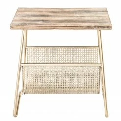 Red Living Beistelltisch Massillon - Echtholzfurnier / Metall - Gold -WOHNZIMMERMÖBEL Verkäufe 1000227231 201006 13133900028 DETAILS P000000001000227231