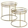 Red Living Beistelltisch Yoah (2er-Set) - Glas / Metall - Gold