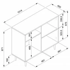 Naturoo Kommode Bouzy I - Eiche Sonoma Dekor -WOHNZIMMERMÖBEL Verkäufe 1000227249 201007 13491700010 SKETCH DETAILS P000000001000227249 sketch