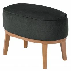 Ridgevalley Polsterhocker Voiteur - Webstoff Nere: Schwarz - Buche Hell